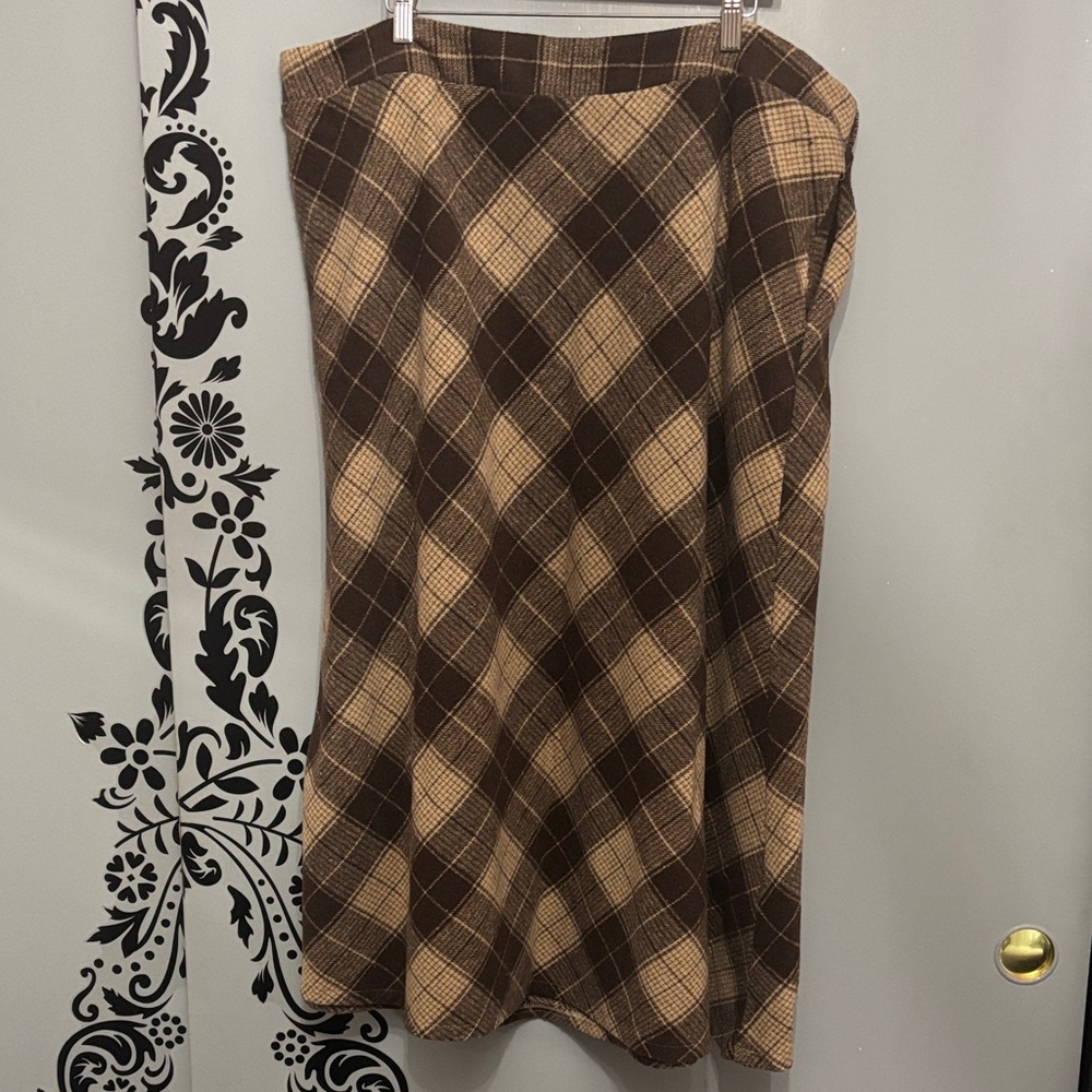 Plaid Brown and Tan Women's Skirt